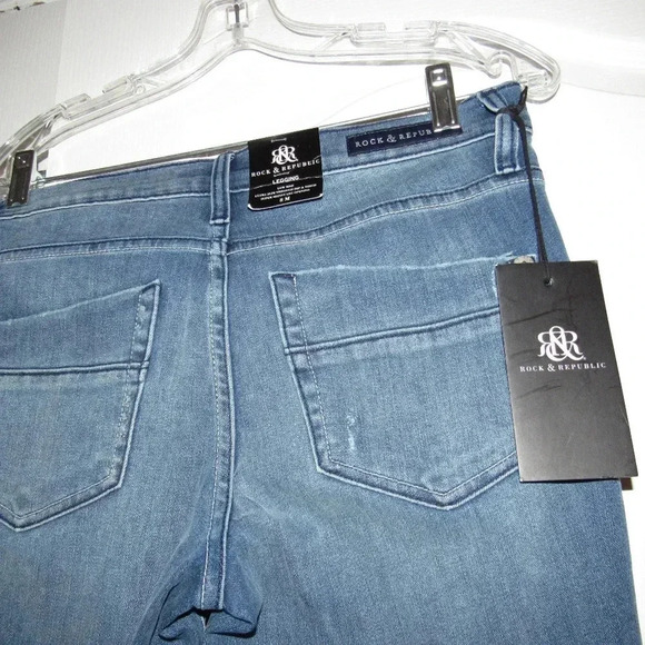 NWT ROCK & REPUBLIC Legging Distressed Jeans Sz 8M - Picture 3 of 6
